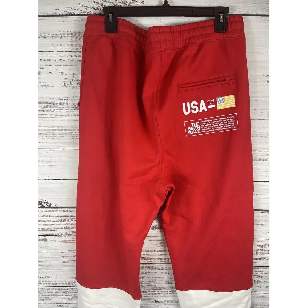 The Birth Place Hoodie Sweatpants Set Men's XL Red White Atlanta GA Graphic New - Picture 9 of 12